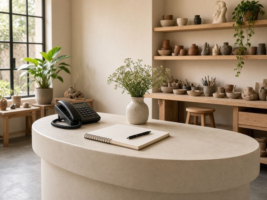 Contact desk at Studio Swift Meadow in Guadalajara